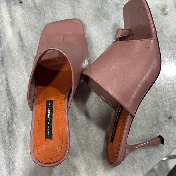 French Connection Mauve Heeled Mules - Picture 1 of 3